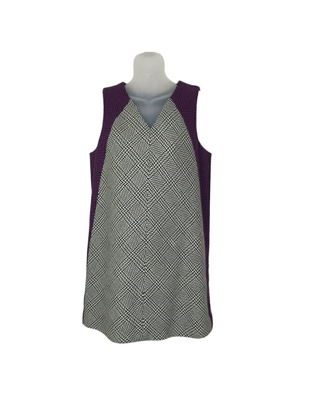 rag & bone Two Toned Printed Wool Blend Oversized Sleeveless Mini Dress Size M